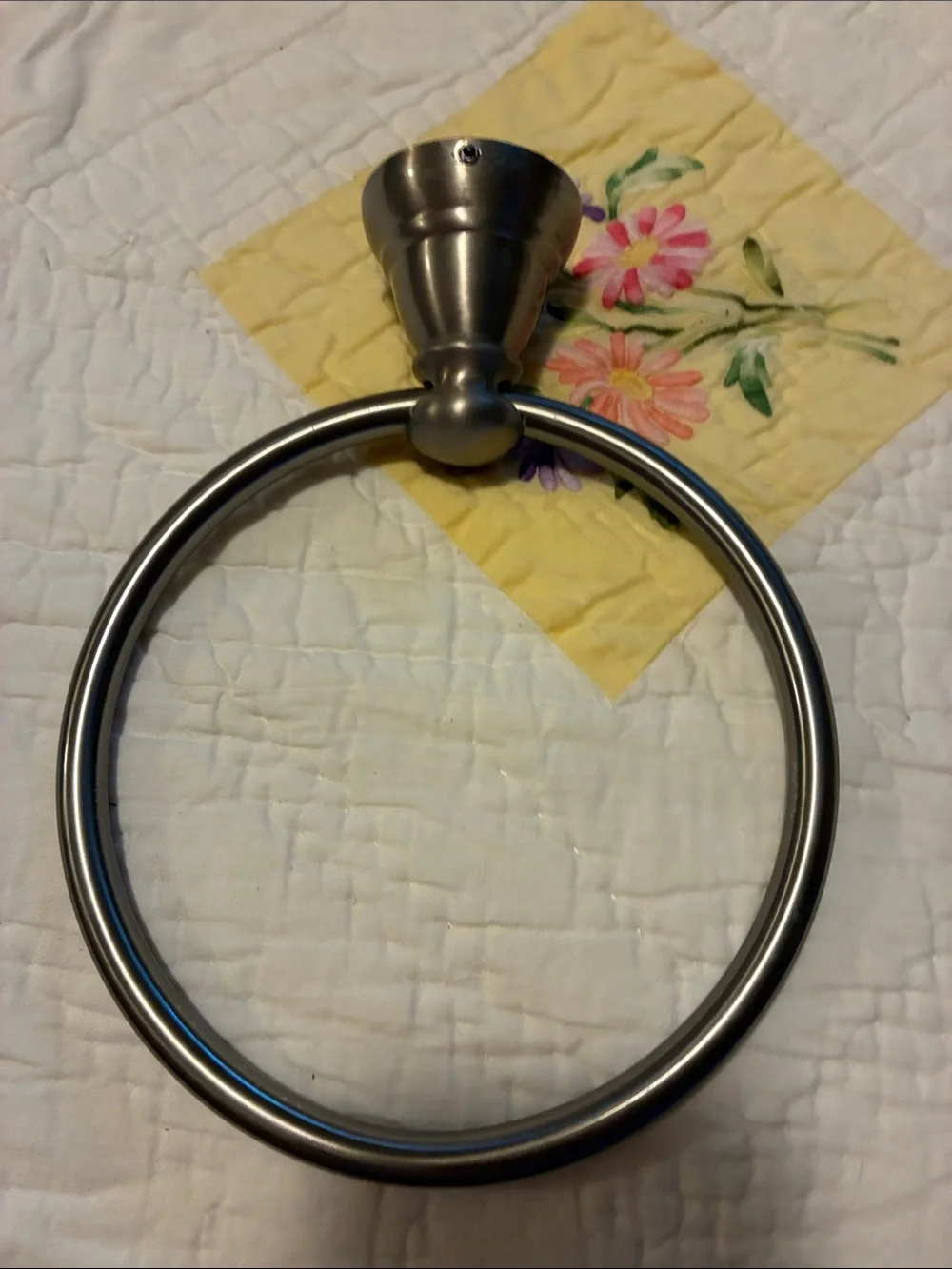 Brushed Nickel Bath Towel Bar and Ring Set - Sleek Modern Design